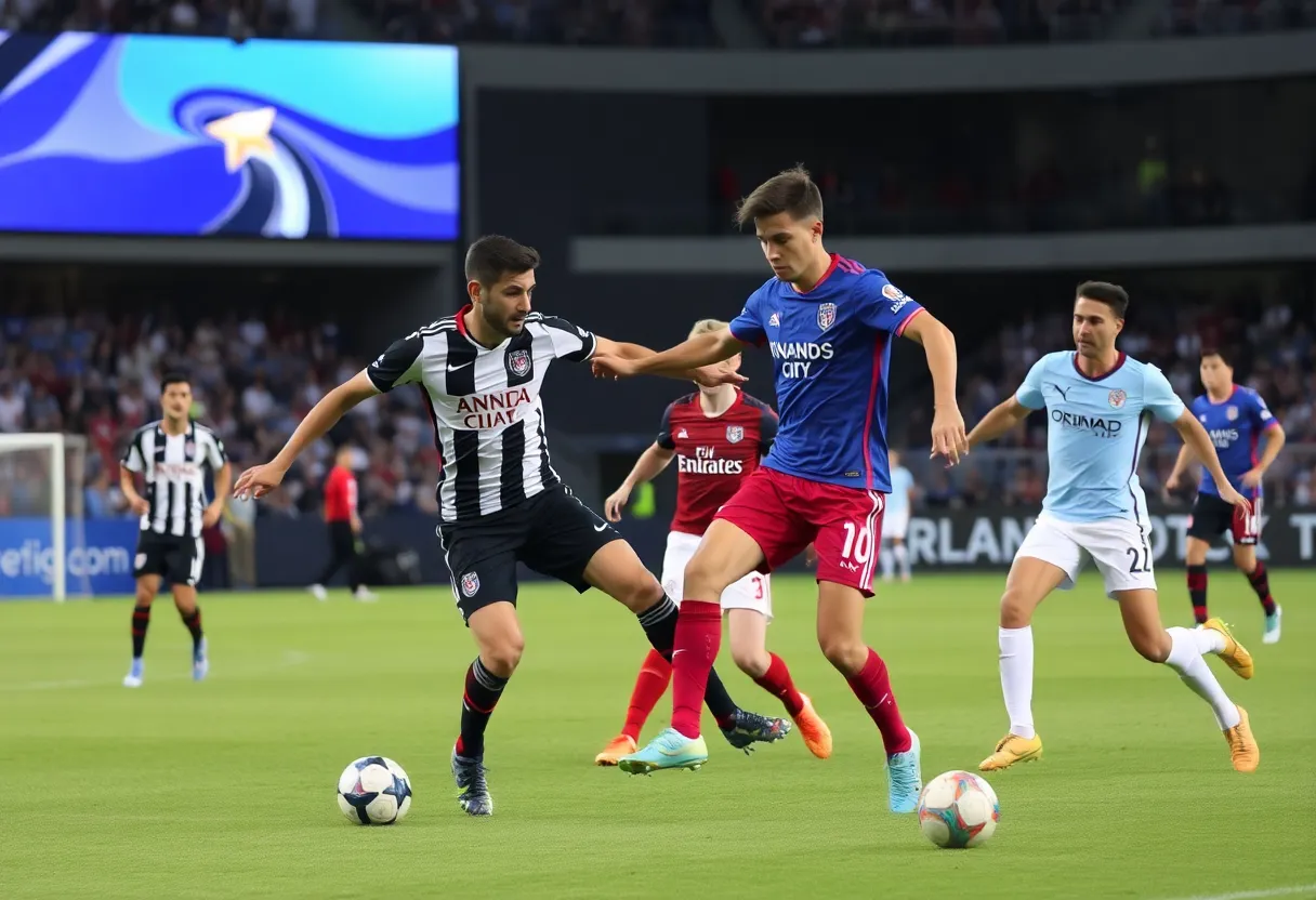 Sporting Kansas City players in action during a soccer match
