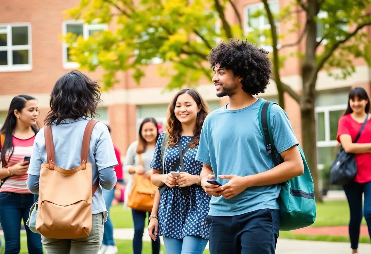 Students engaged in activities at Barstow School campus.