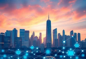 City skyline symbolizing tech job growth