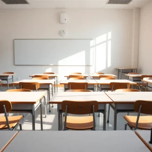 Classroom at Holy Name of Jesus Catholic School post sanitization