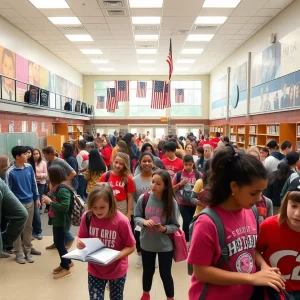 Students in a Kansas City high school engaged in their education.