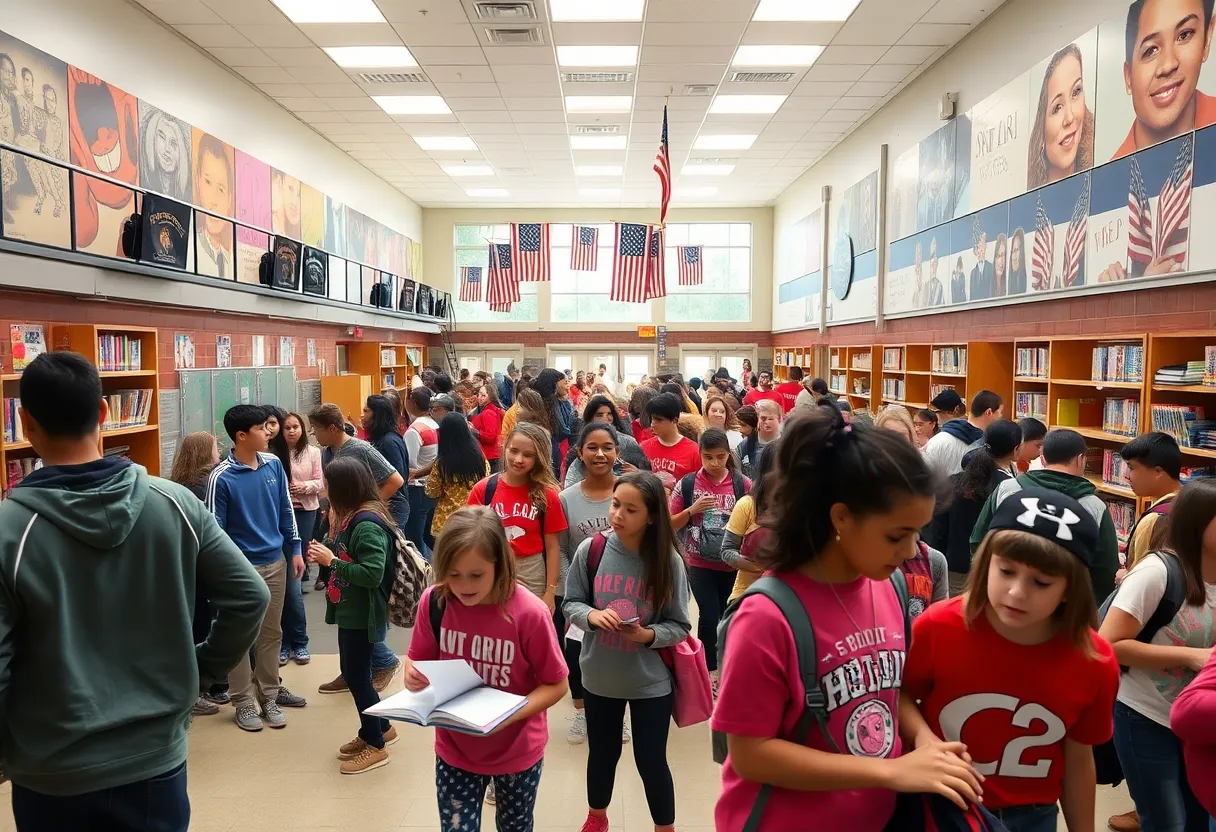 Students in a Kansas City high school engaged in their education.