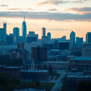 A view of Kansas City with schools in focus, symbolizing the changes due to redistricting.