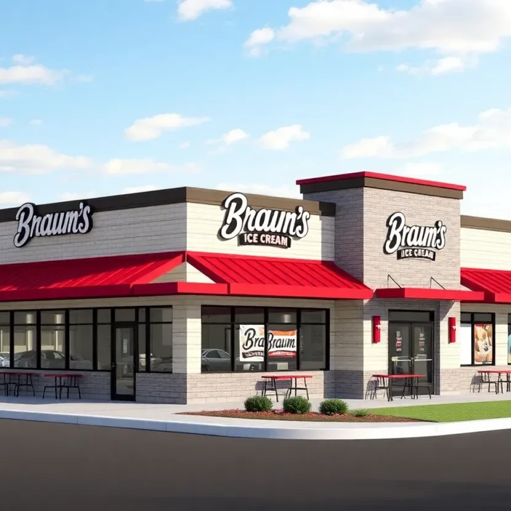Conceptual illustration of a new Braum's restaurant in Topeka, Kansas.