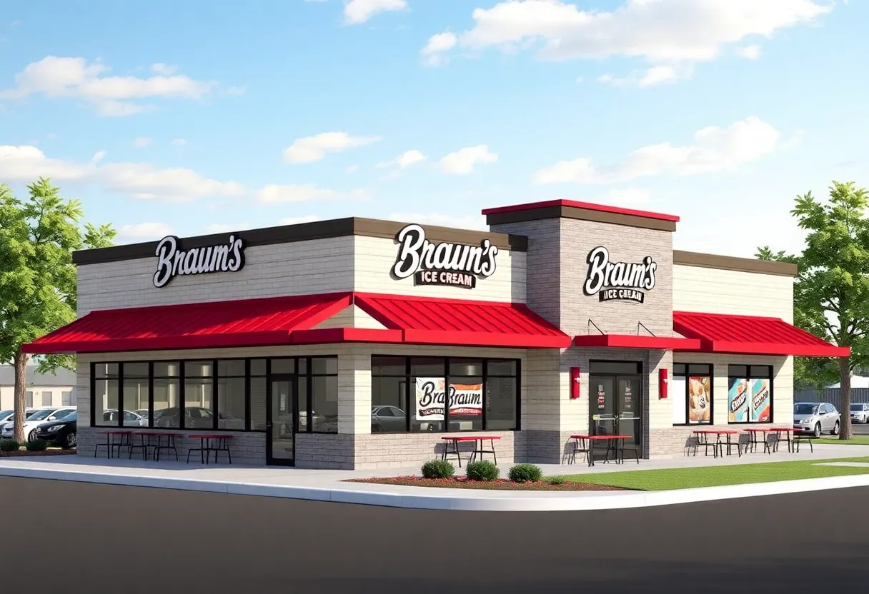 Conceptual illustration of a new Braum's restaurant in Topeka, Kansas.