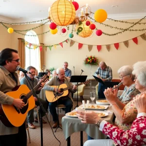 Seniors enjoying a musical event at Claridge Court.
