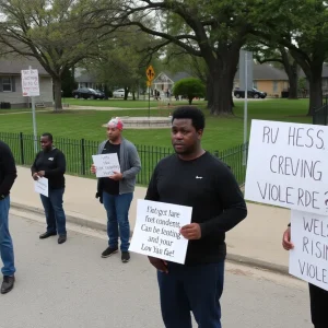 Neighborhood in Kansas City with concerned residents