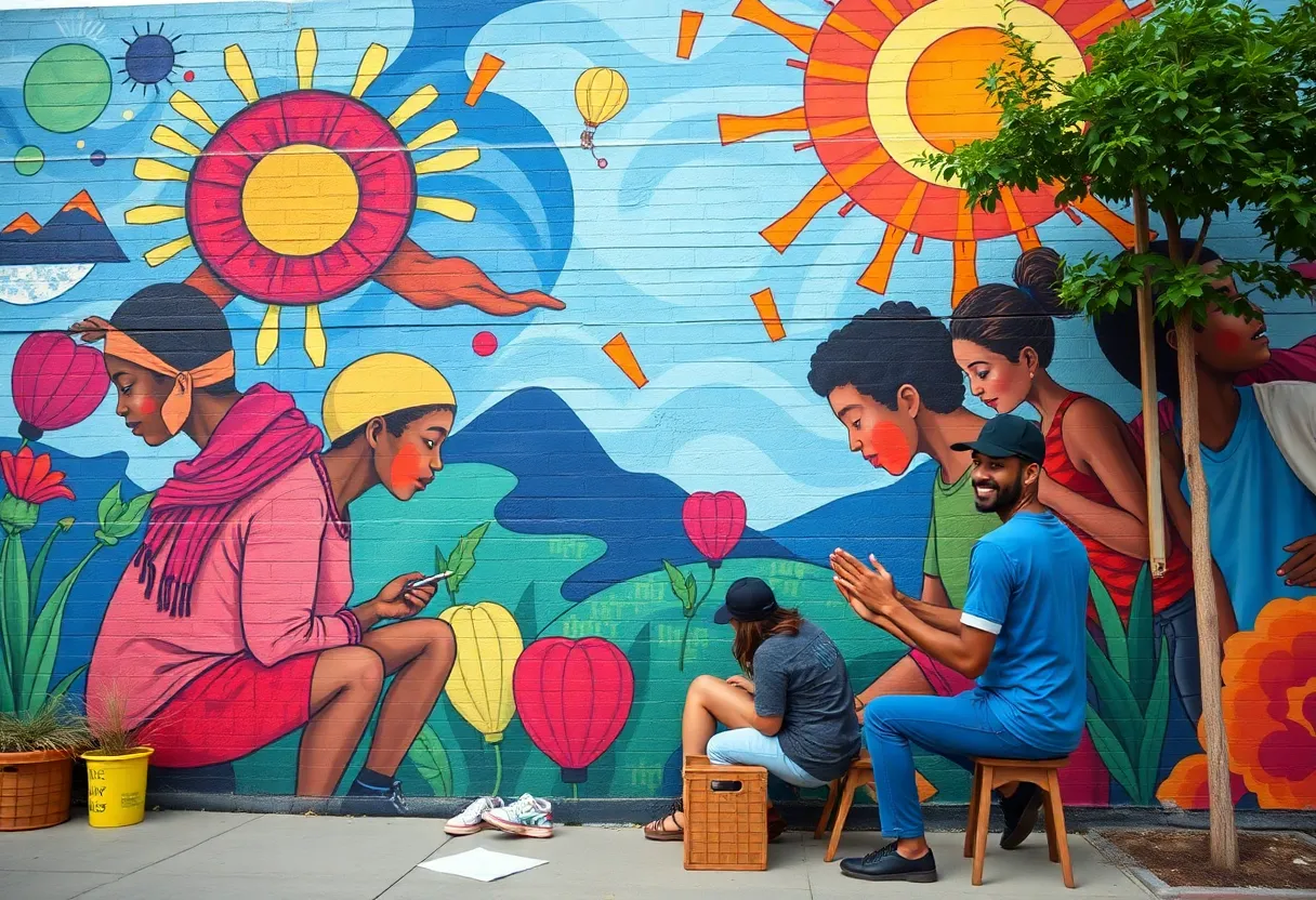 Mural representing community connection and healing