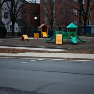 Urban playground symbolizing the effects of gun violence.