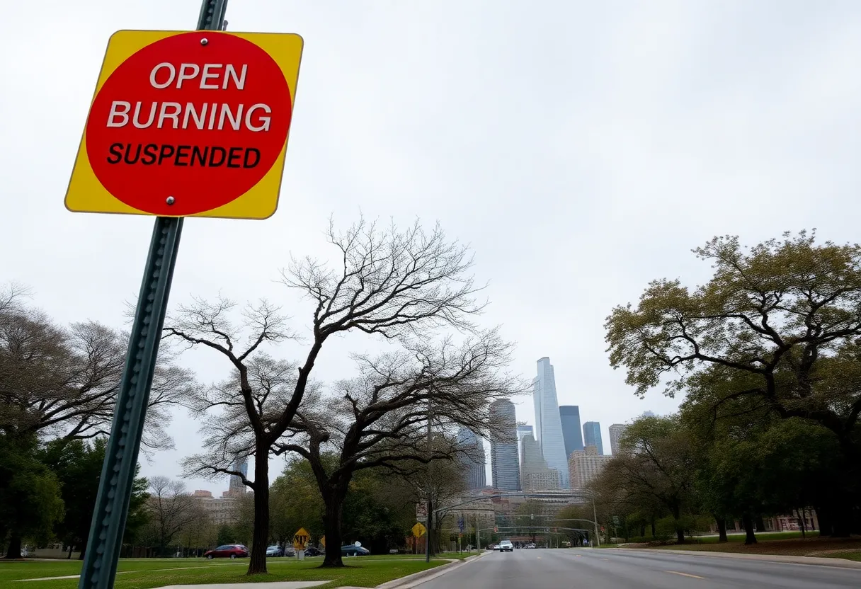 Kansas City street with wind advisories