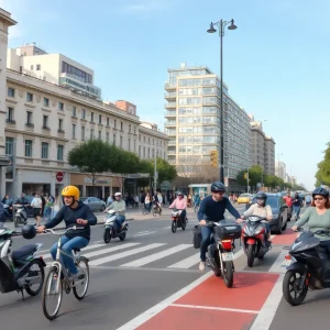 An illustration of proposed road safety measures in Kansas City.