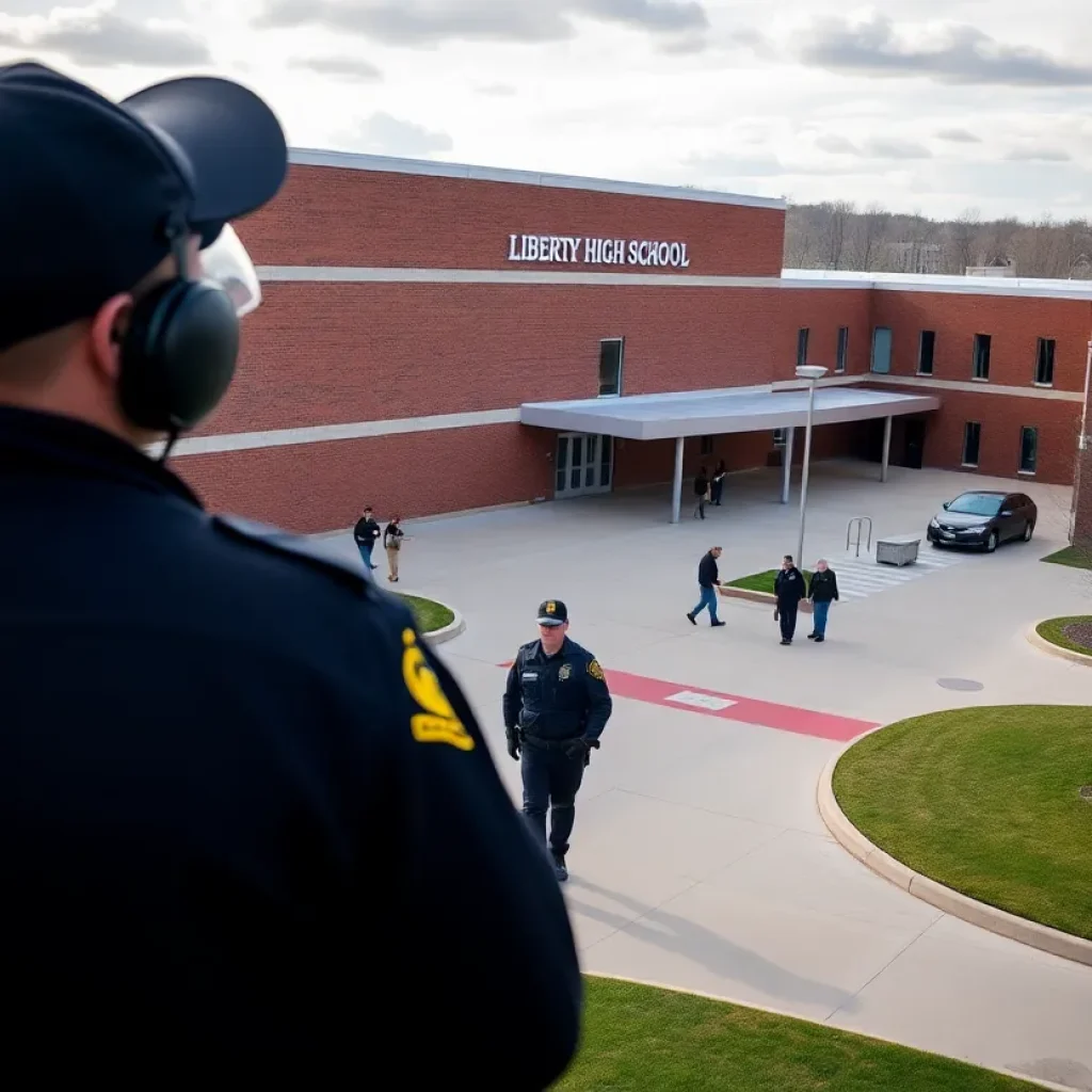 Liberty High School with resource officers ensuring safety