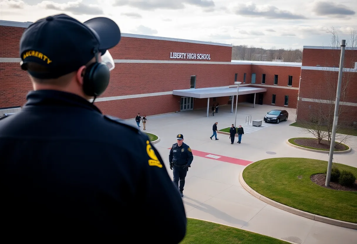 Liberty High School with resource officers ensuring safety