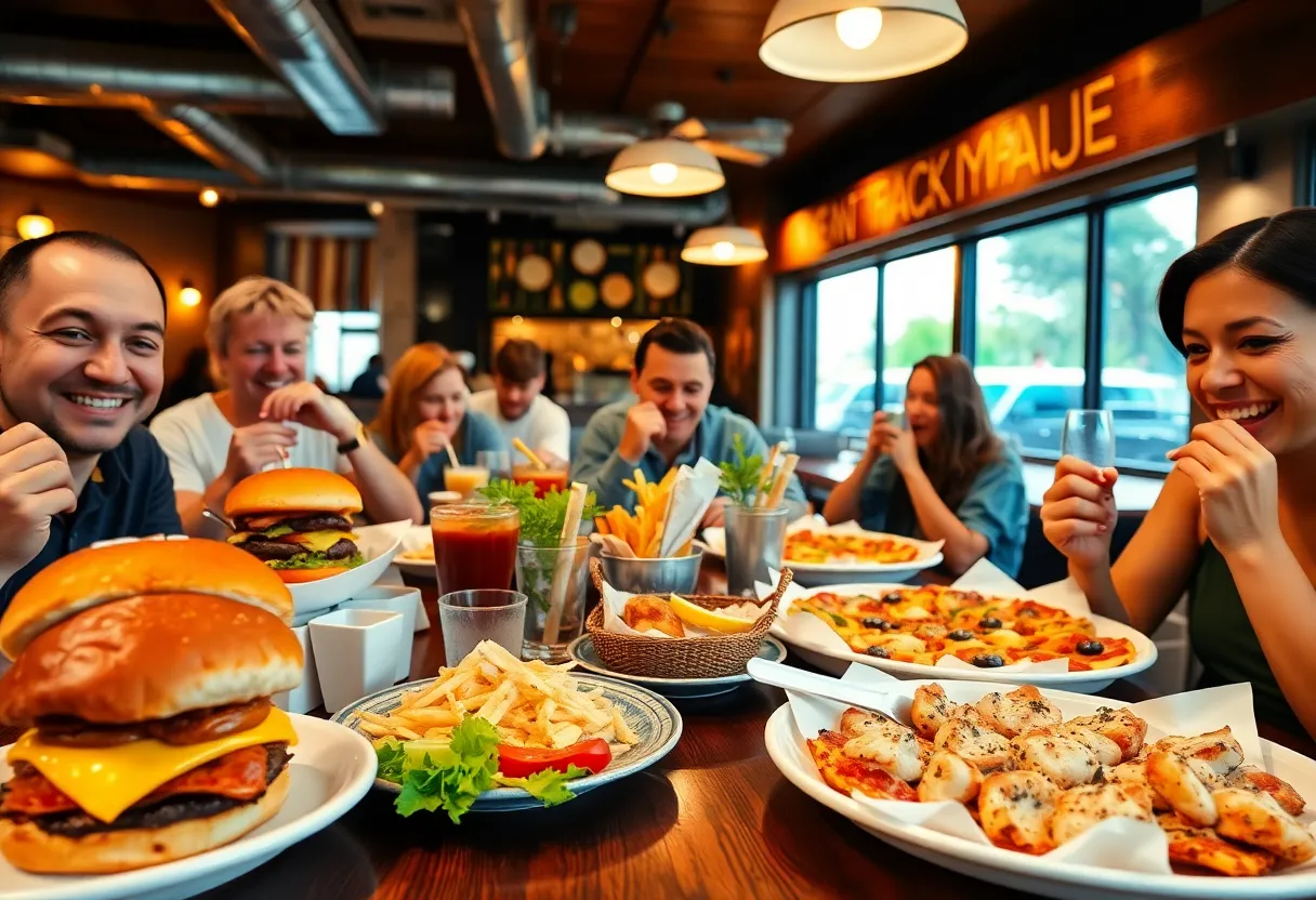 Diverse lunch offerings from Liberty Missouri restaurants.