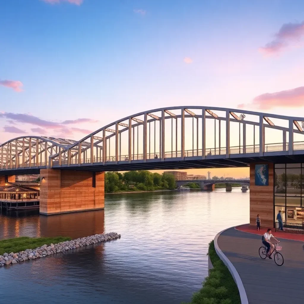 Rendering of the transformed Rock Island Bridge as an entertainment hub