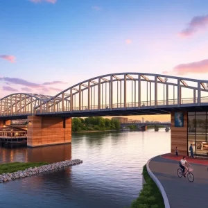 Rendering of the transformed Rock Island Bridge as an entertainment hub
