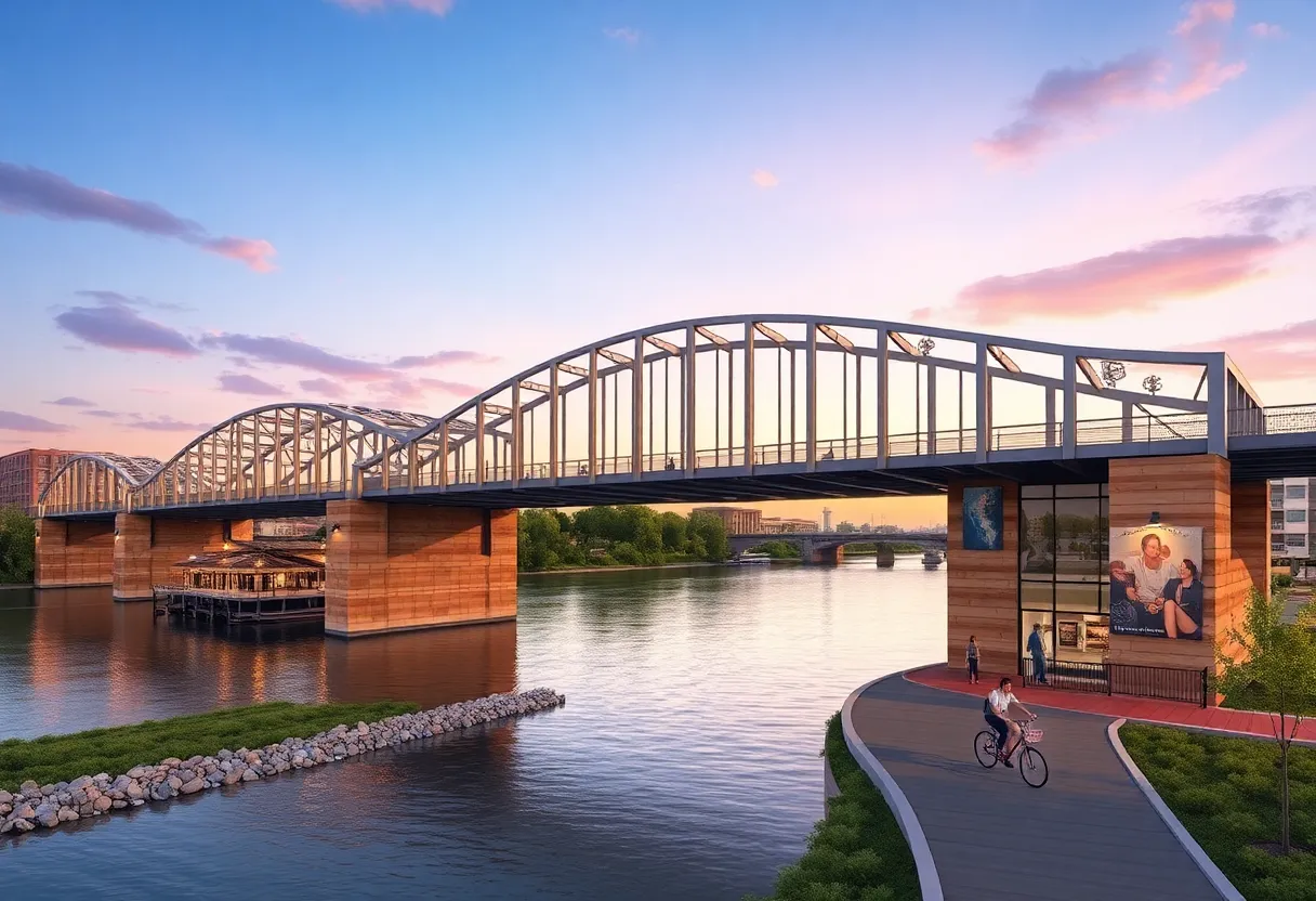 Rendering of the transformed Rock Island Bridge as an entertainment hub