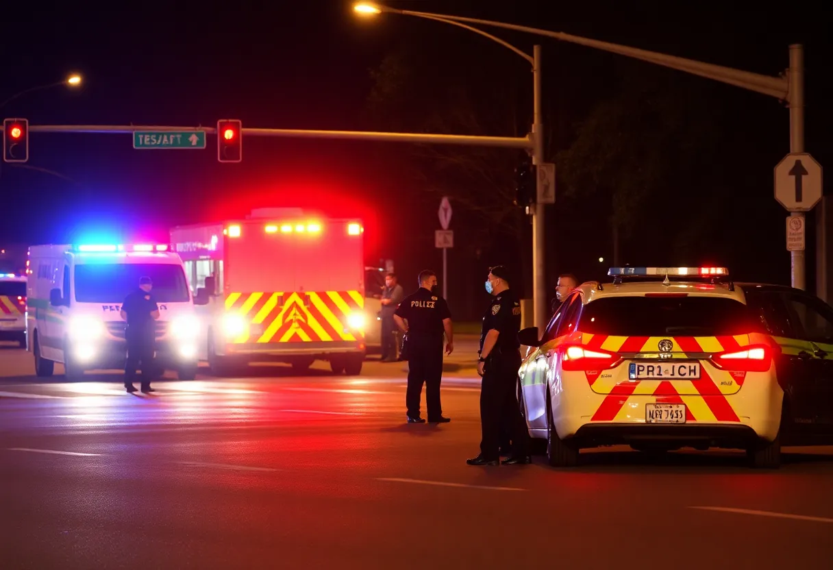 Police vehicles at a crime scene in South Kansas City
