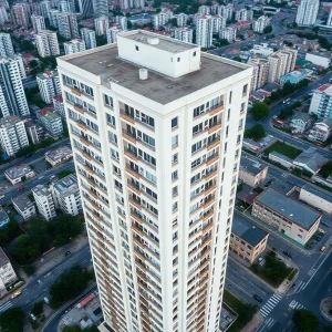 High-rise residential building in Kansas City with security measures
