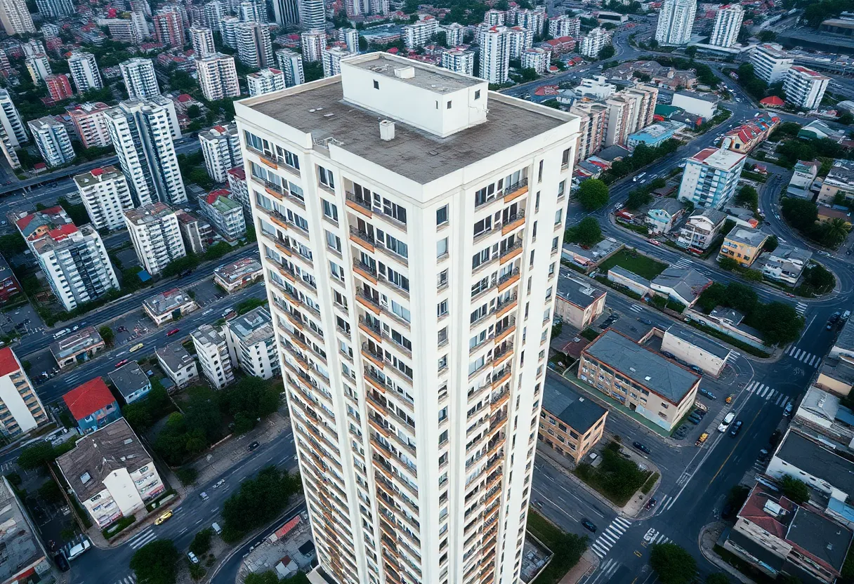 High-rise residential building in Kansas City with security measures