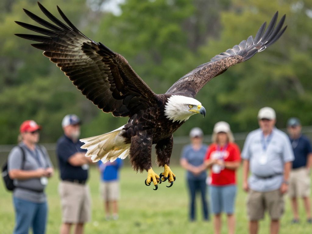 Bald eagles being observed at Missouri's Eagle Days event.