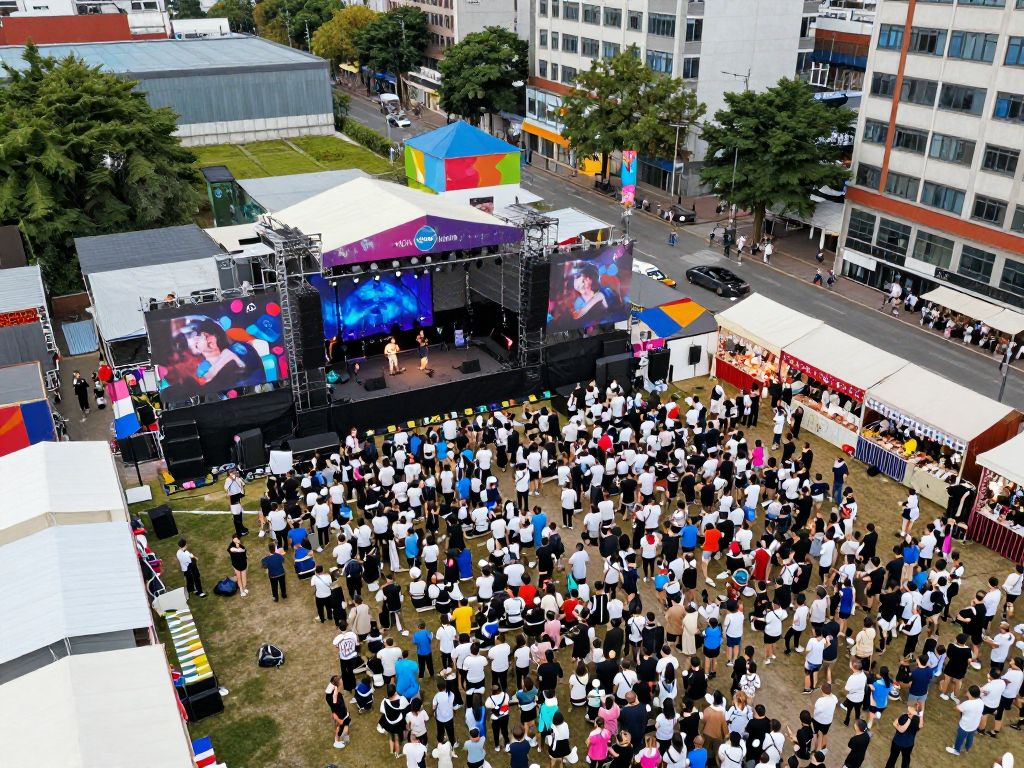 Crowd enjoying the Boulevardia music festival in Kansas City.