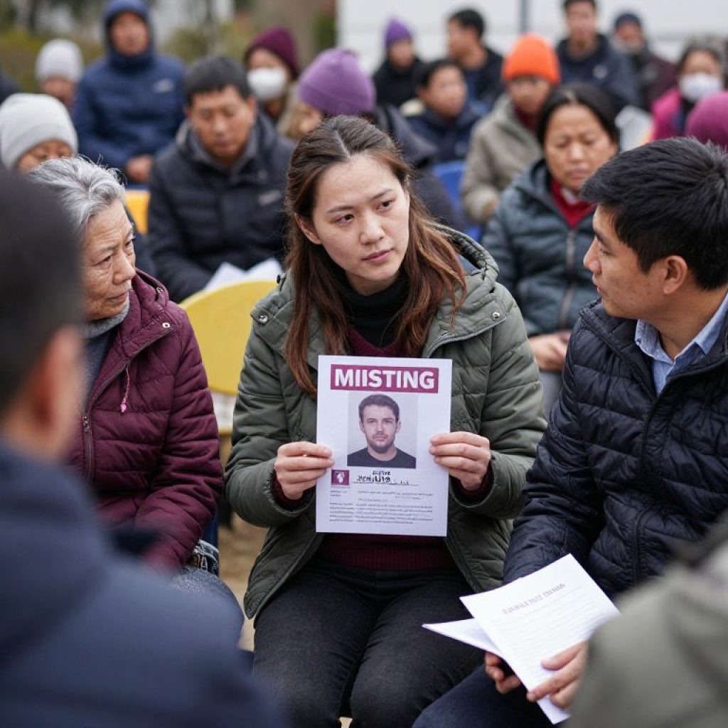 Community members gathering related to missing woman alert