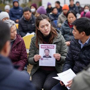 Community members gathering related to missing woman alert