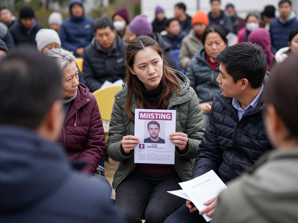 Community members gathering related to missing woman alert