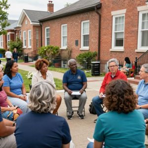 Residents participating in a community engagement event in Northeast Kansas City