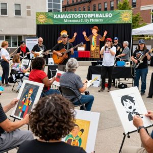 Community members participating in arts engagement events at the Lyric Opera.