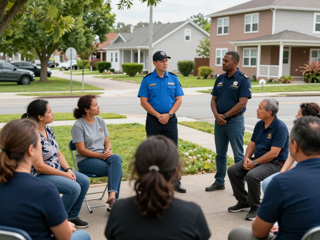 Residents discussing safety concerns with city officials