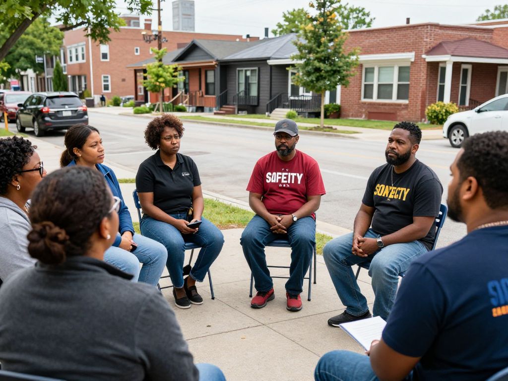 Community members discussing rising crime concerns in Kansas City