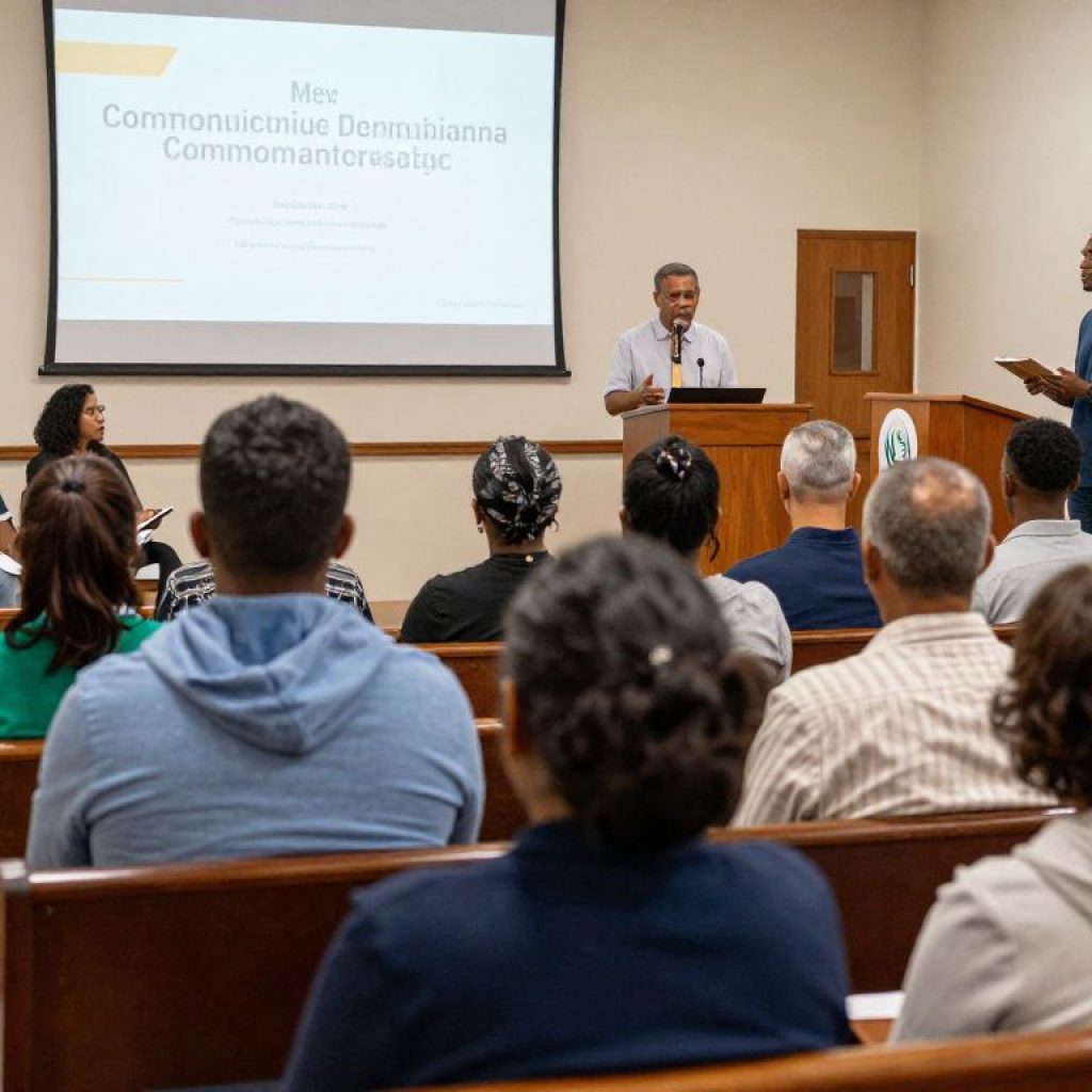 Participants engaged in rights training at Holmeswood Church in Kansas City.