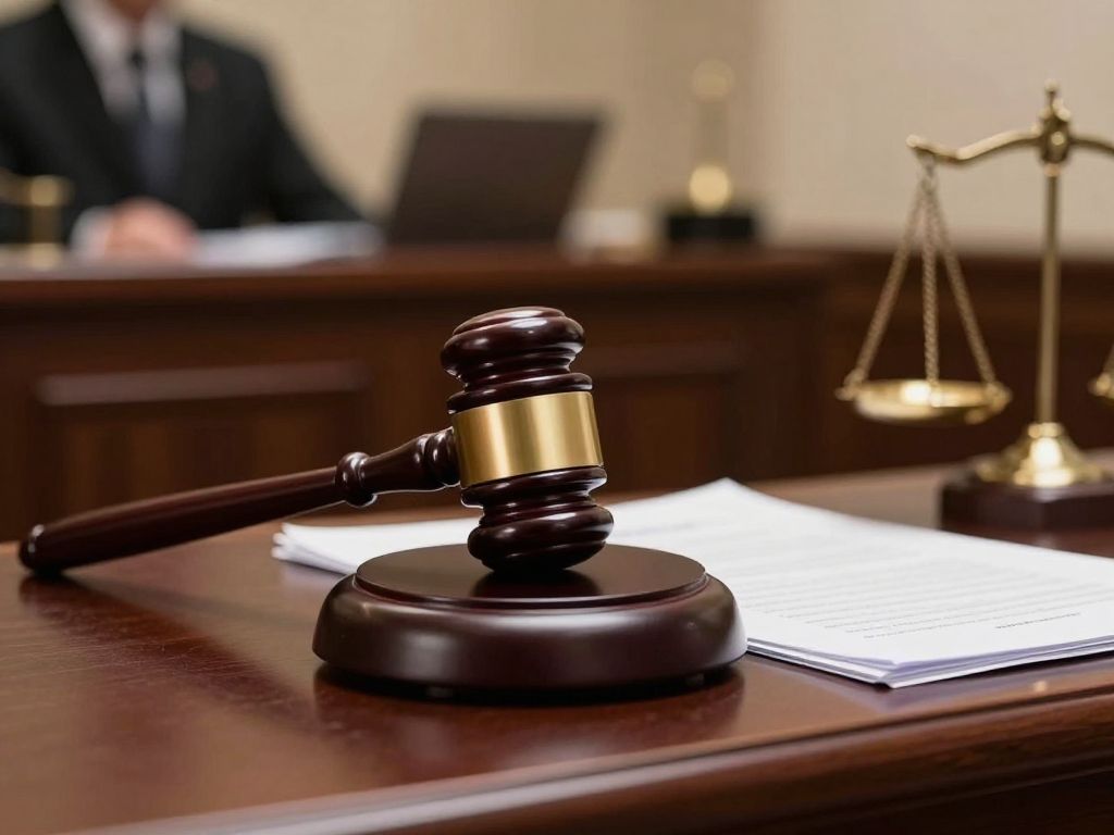 Legal representation in a courtroom regarding firearm sales