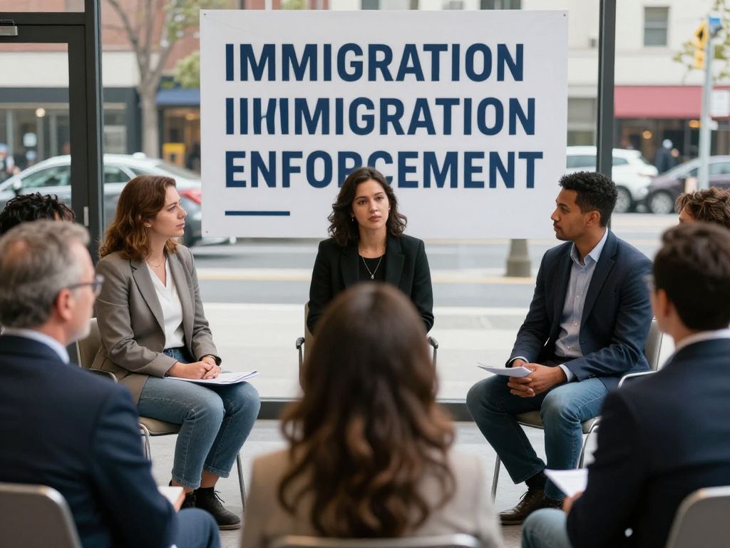 Community meeting discussing the DHS Detention Center implications