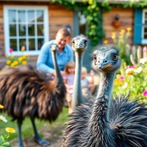 Emu enjoying his new home with a loving family
