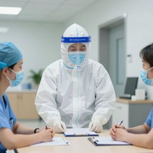 Healthcare professionals participating in safety training