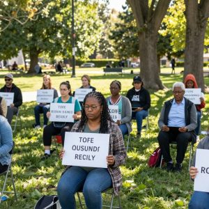 A peaceful assembly of citizens at a protest in Jefferson City.
