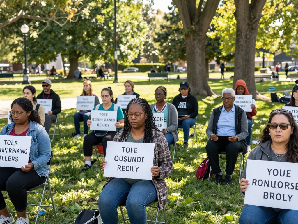 A peaceful assembly of citizens at a protest in Jefferson City.