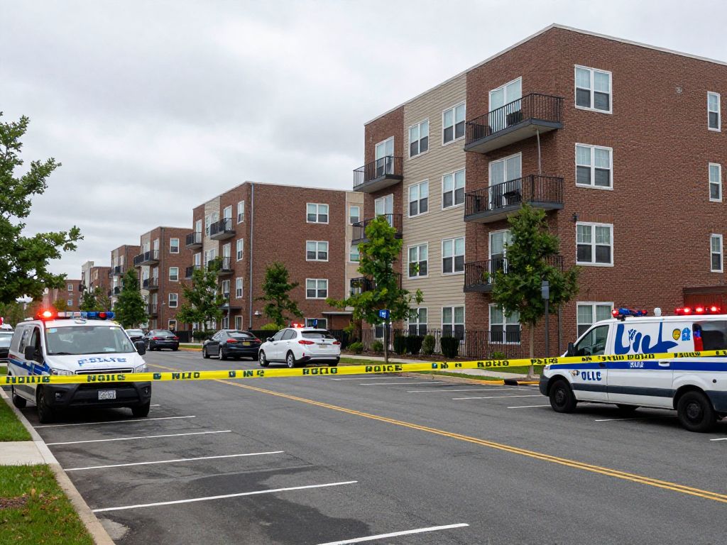 Scene of a shooting at an apartment complex in Kansas City.