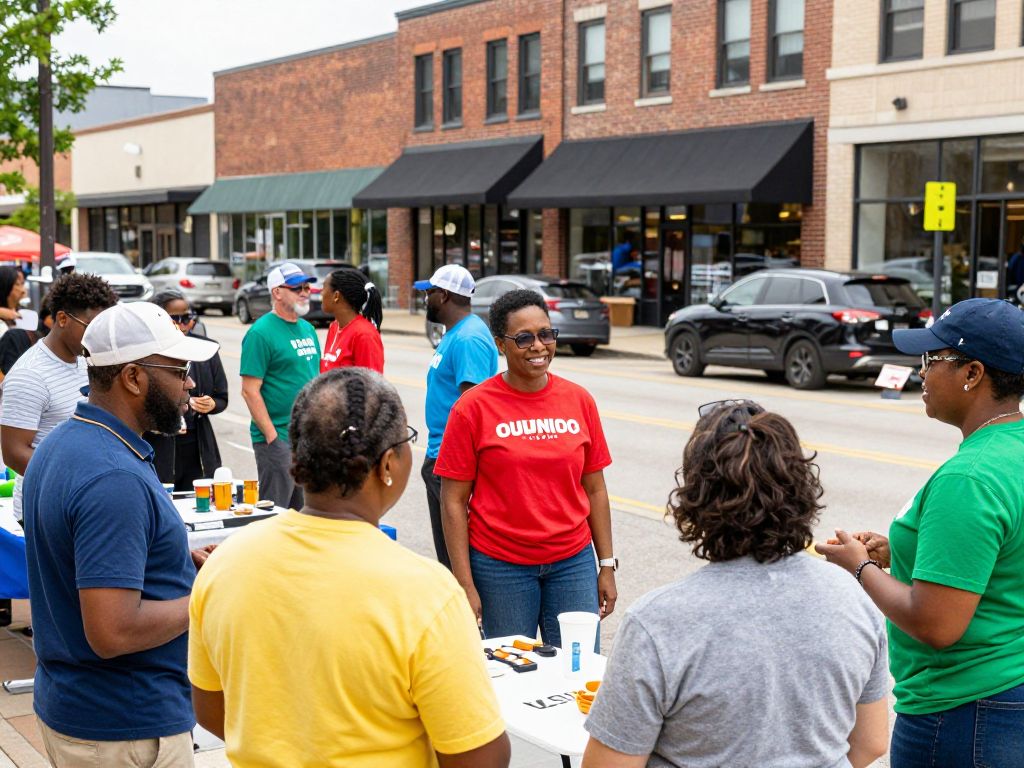 Residents of Kansas City participating in community activities and supporting local businesses.