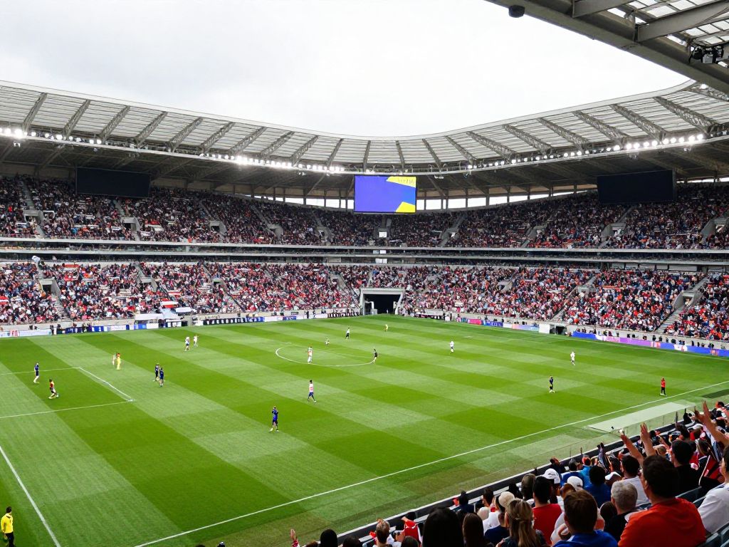 Crowds at CPKC Stadium for a Kansas City Current soccer match.