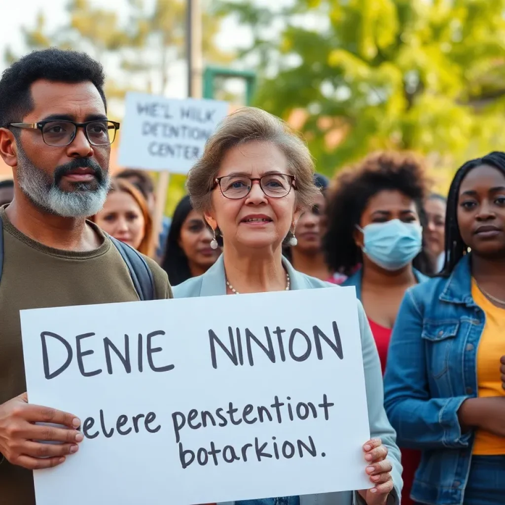 Community members in Kansas City expressing concerns over a proposed detention center.