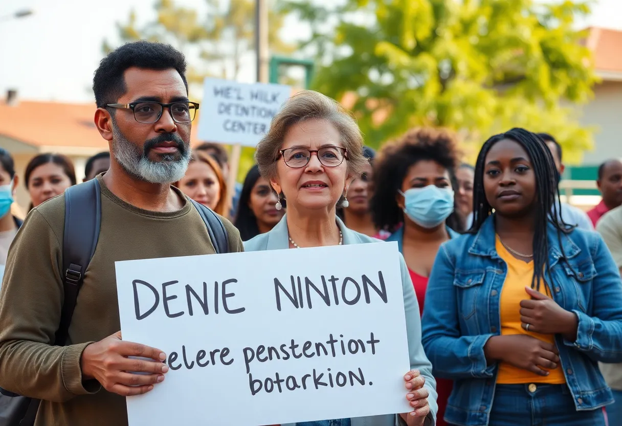Community members in Kansas City expressing concerns over a proposed detention center.