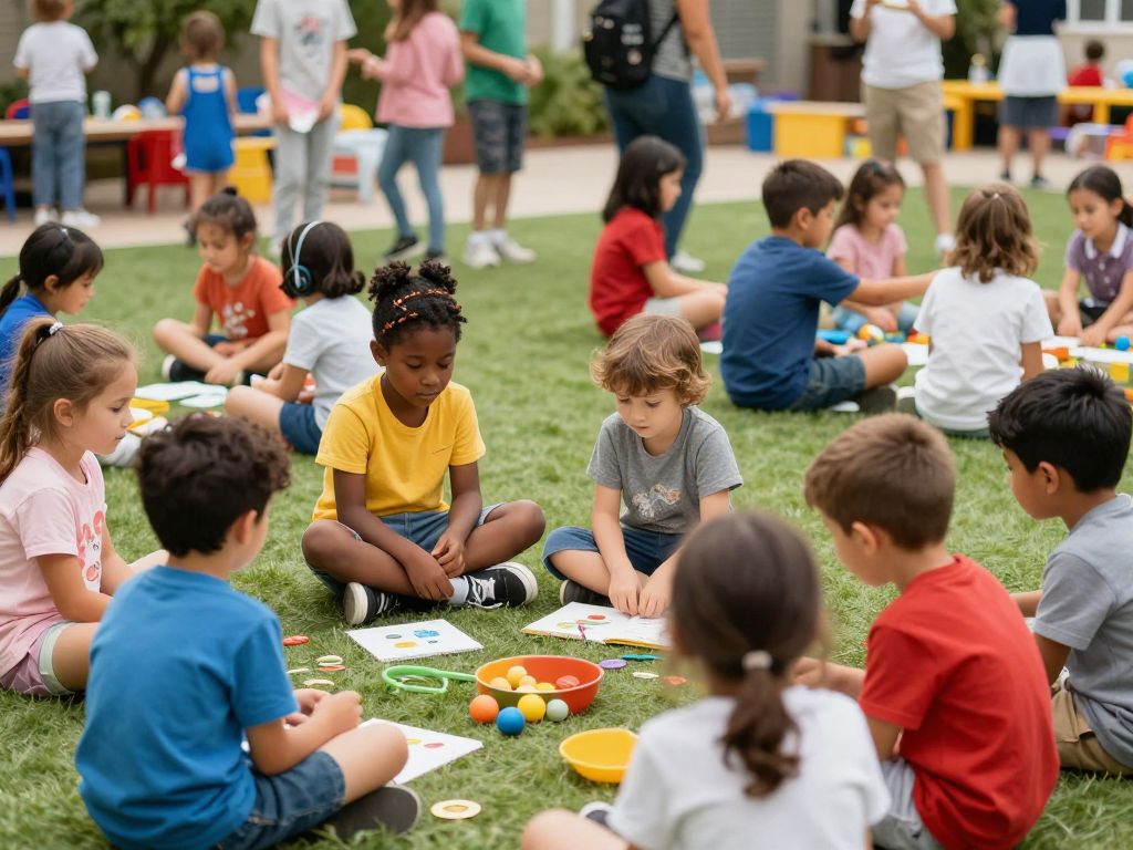 Children participating in early childhood education activities in Kansas City.