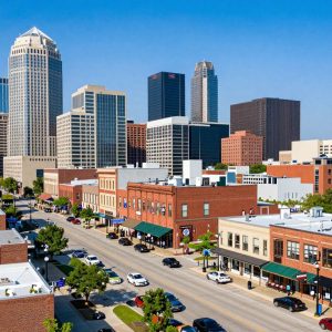 A view of Kansas City highlighting its cultural events and infrastructure projects.