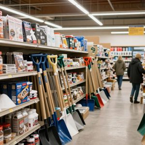 Winter supplies in a Kansas City hardware store.