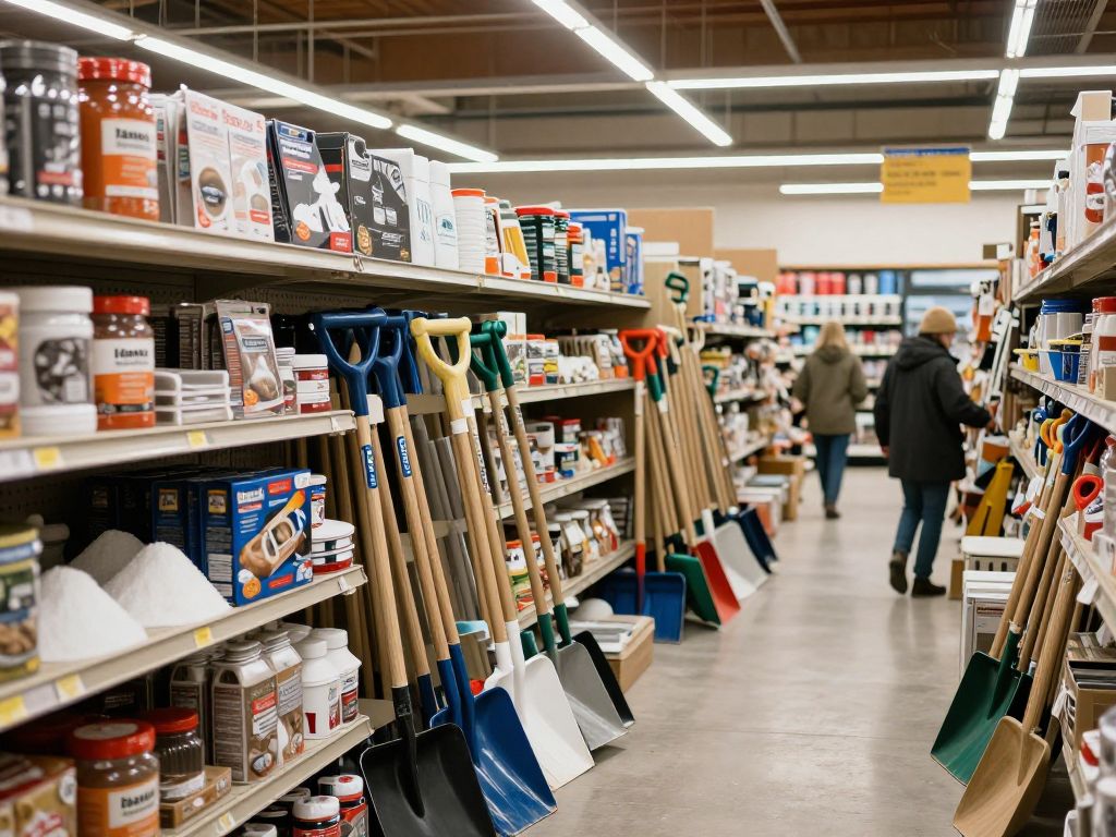 Winter supplies in a Kansas City hardware store.