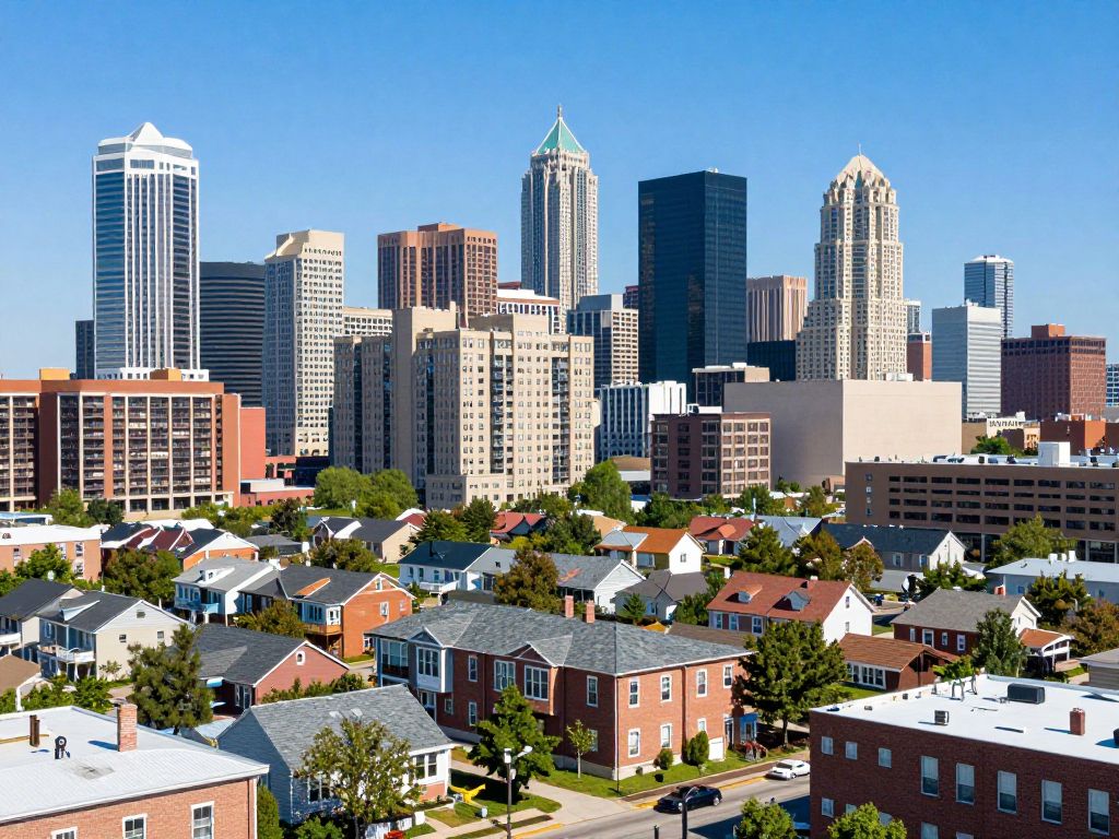 Kansas City skyline showcasing housing development.